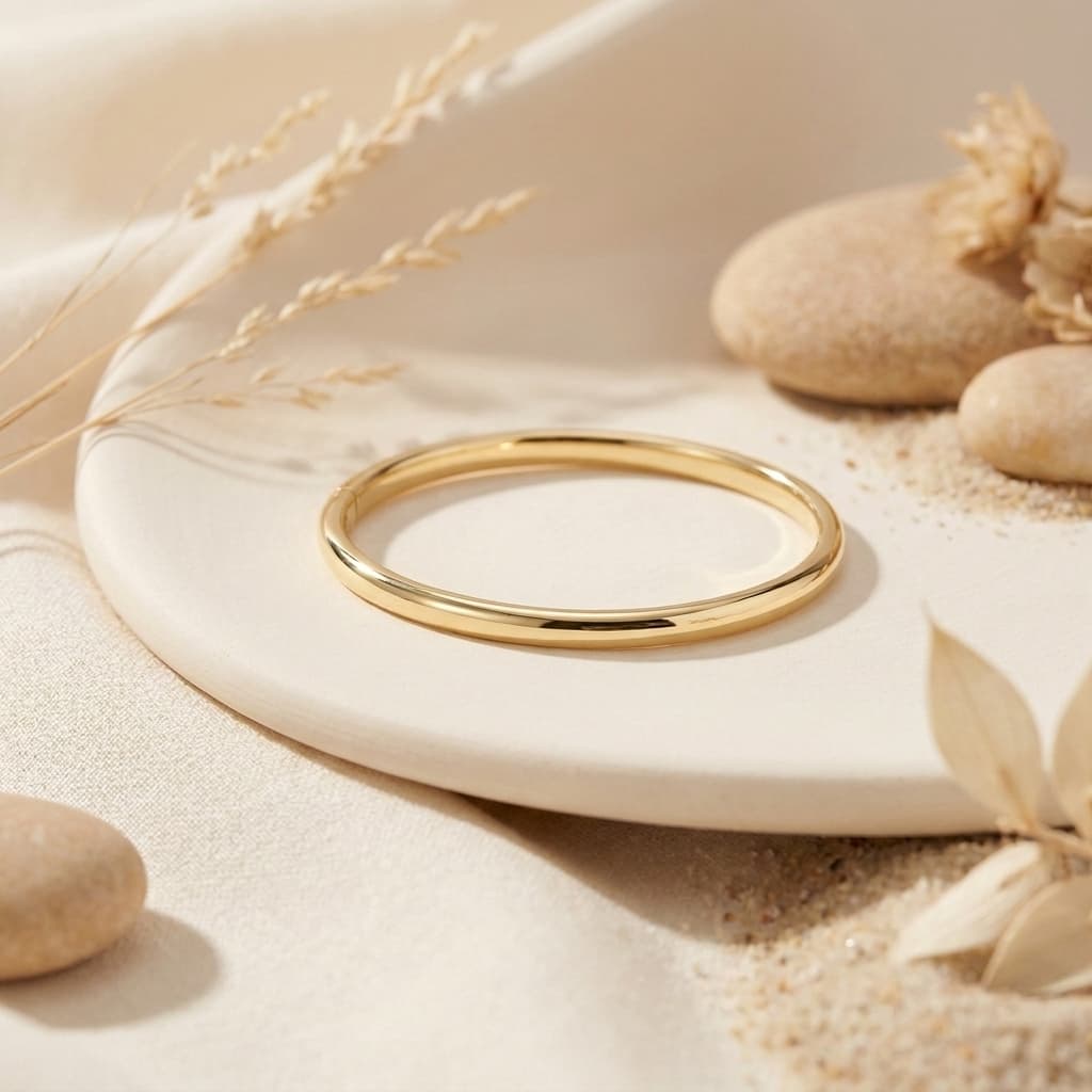 Bangle Bracelet — Solid gold, polished clean at Levit Jewelers in Massapequa Park