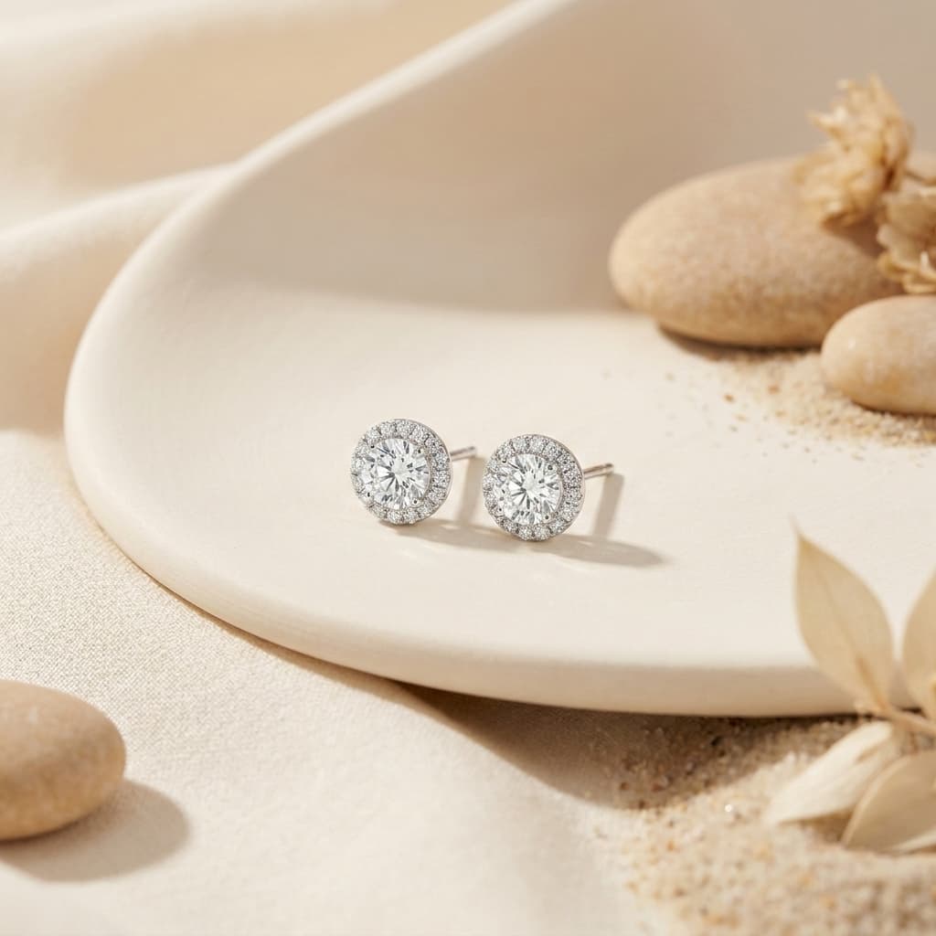 Halo Earrings — Halo setting that catches the light at Levit Jewelers in Massapequa Park